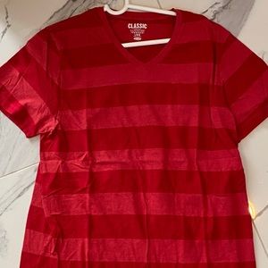 Red Men's Striped Tee